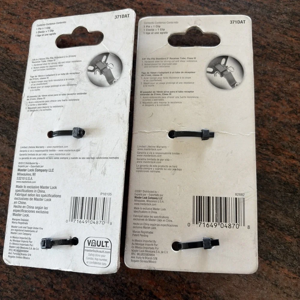 Lot Of 2 Master Lock part # 371DAT 5/8 Pin With Clip‎ New Tough Under Fire